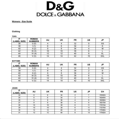 dolce gabbana garden travel size|dolce gabbana jeans size chart.